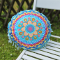 Preview: Rundes Kissen Mandala Blume klein 33cm